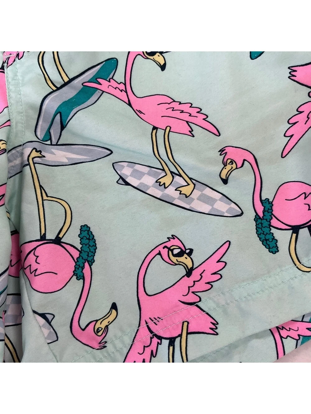 Old Navy Boys XL 14-16 Flamingo Surfboard Swim Trunks Beach Shorts